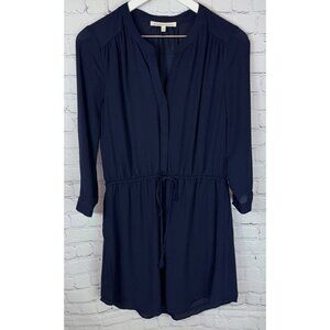 DANIEL RAINN Women’s Sz Medium Blue Chiffon 3/4 Sleeve Elastic Drawstring Dress